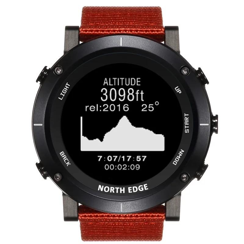 Северная режущая кромка мужские спортивные цифровые часы водонепроницаемые 50 м часы gps погода альтиметр барометр компасы сердечного ритма Пешие часы - Цвет: Оранжевый