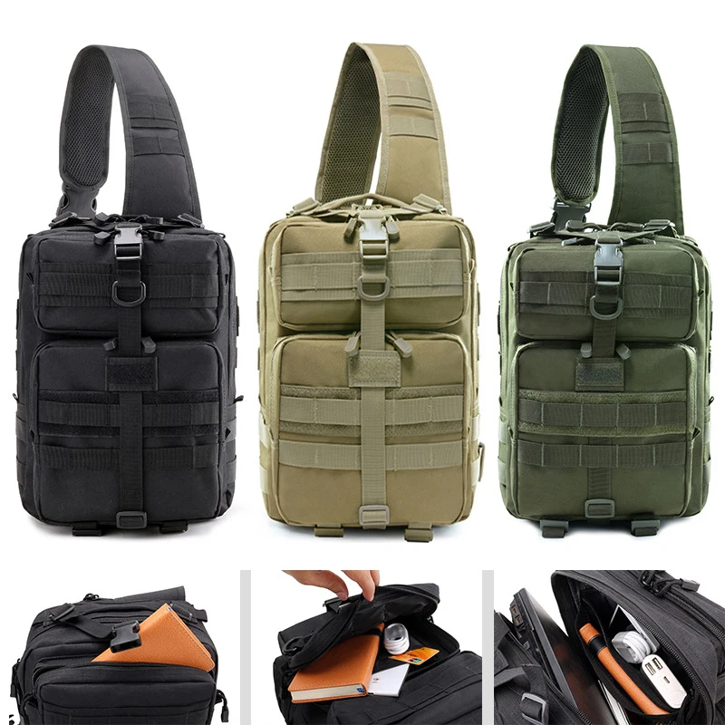 

Outdoor Camouflage Military Shoulder Bags Sports Crossbody Bag Climbing Tactical Chest Bag Hiking Camping Hunting Amry Daypack