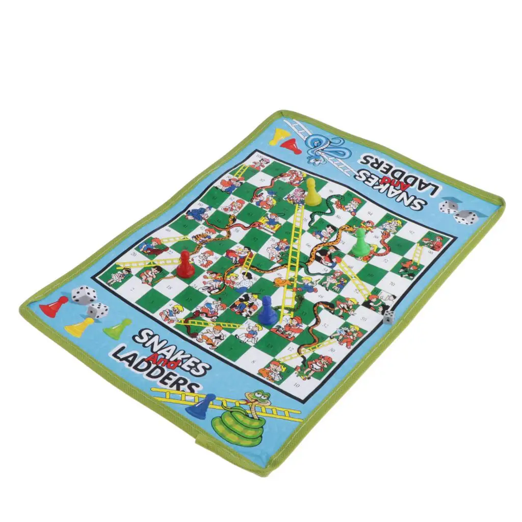 Non-woven Snakes & Ladders Traditional Family Outdoor Game Gift - 38cm*27cm