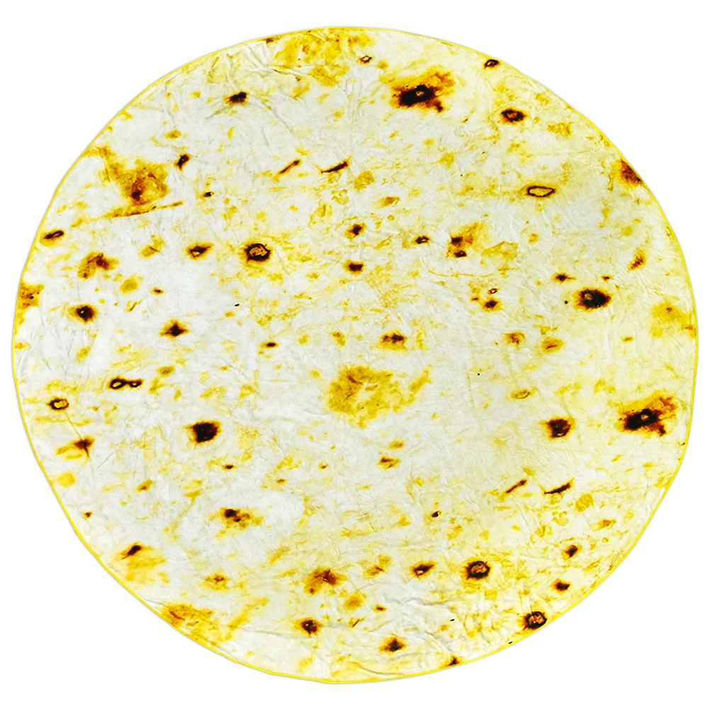 Мягкое фланелевое одеяло Burrito Tortilla, новинка, круглая форма, коралловый флис, одеяло для создания еды, одеяло s для пикника, самолета