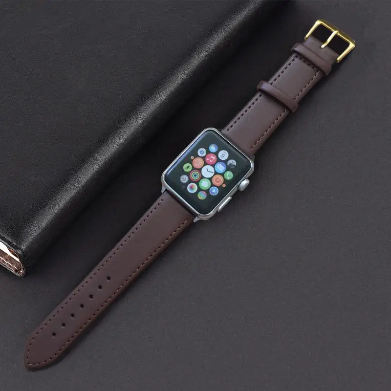 Прекрасная блестящая кожаная Петля для Apple Watch ремешок iWatch 42 мм 38 40 44 Серия 1 2 3 4
