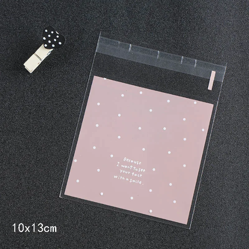 10x13cm pink Печенье выпечка в подарок пакет для конфет Свежий горошек лунные пирожные в Корейском стиле Кондитерские мешки для упаковки сам клейкий мешочек печенья - Цвет: 10x13cm pink