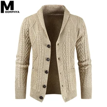 Moomphya, вязаный кардиган с длинным рукавом, мужской свитер, куртка, уличная одежда, жаккардовый свитер, пальто для мужчин,, зимний мужской свитер