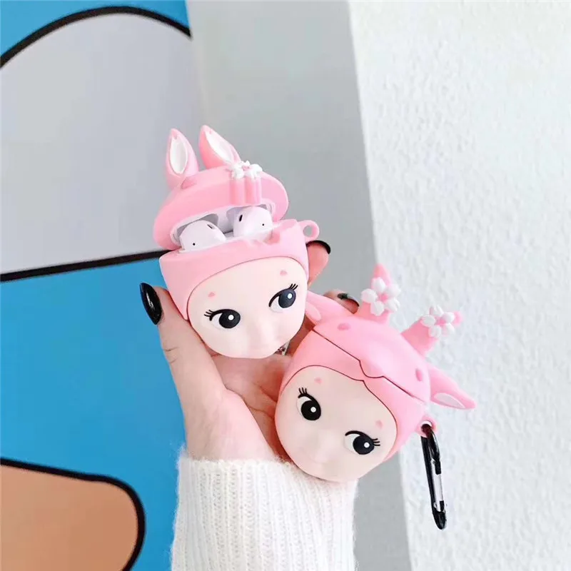 Японский милый чехол Kewpie для Airpods защитный с милым ремешком силиконовый Air Pods 2