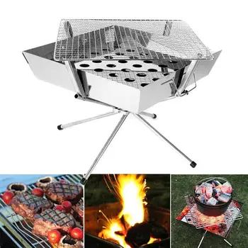 

1pc Stainless Steel Barbecue Stove Camp Charcoal Grill Fire Rack Outdoor Grill for Camping Picnic