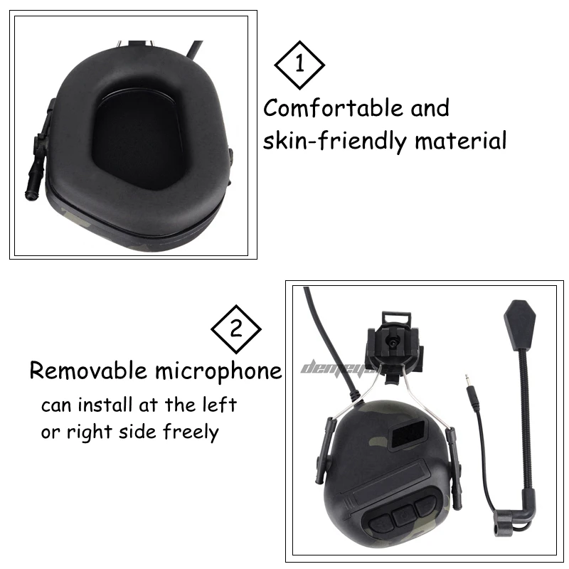 Anti-noise Shooting Headset Earmuff  Tactical Communication Headphone Sound Amplification Airsoft Paintball Headset