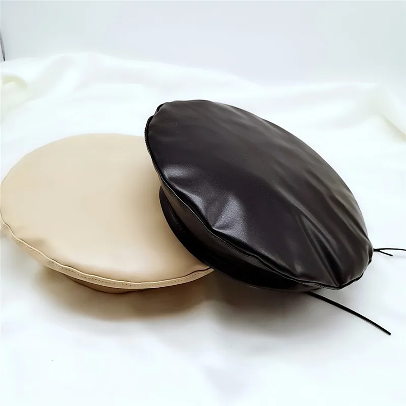 Sparsil, Женская Осенняя берет из искусственной кожи, одноцветная шапка в британском стиле, шапка в стиле ретро, зимняя шапка для женщин и мужчин, шапка, Прямая поставка