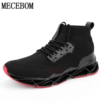 

Fashion Mesh Sneakers Men Big Size 39-47 Blade Thick Bottom Damping Breathable Comfortable Light Lace-up Outdoor Men Shoes