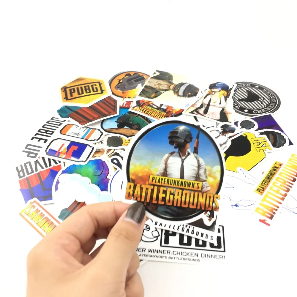 29 шт./лот Playerunknown's Battlegrounds PUBG стикер Холодильник Скейтборд чехол на колесиках наклейки рюкзак столы водонепроницаемый ПВХ