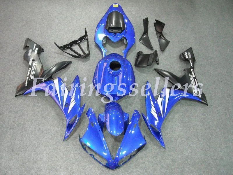 

4Gifts New Injection ABS Full Fairing Fit For Yamaha R1 2004 2005 2006 04 05 06 YZF R1 Full Fairings Kit Blue Black