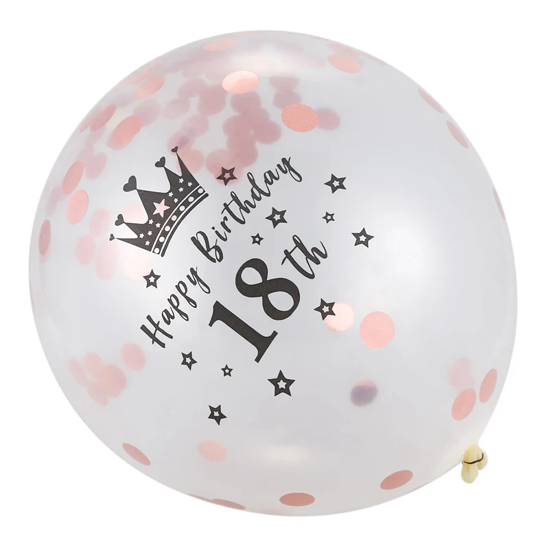 5 шт. 12 дюймов конфетти шары латексные розовые шары на день рождения 18 лет юбилей Свадебная вечеринка украшения