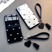 Чехол из закаленного стекла для IPhone 12 11 Pro Max Se 2020, Жесткий Чехол для IPhone 12 6 6S 7 8 Plus X Xr Xs Max 5 SE2, ремешок