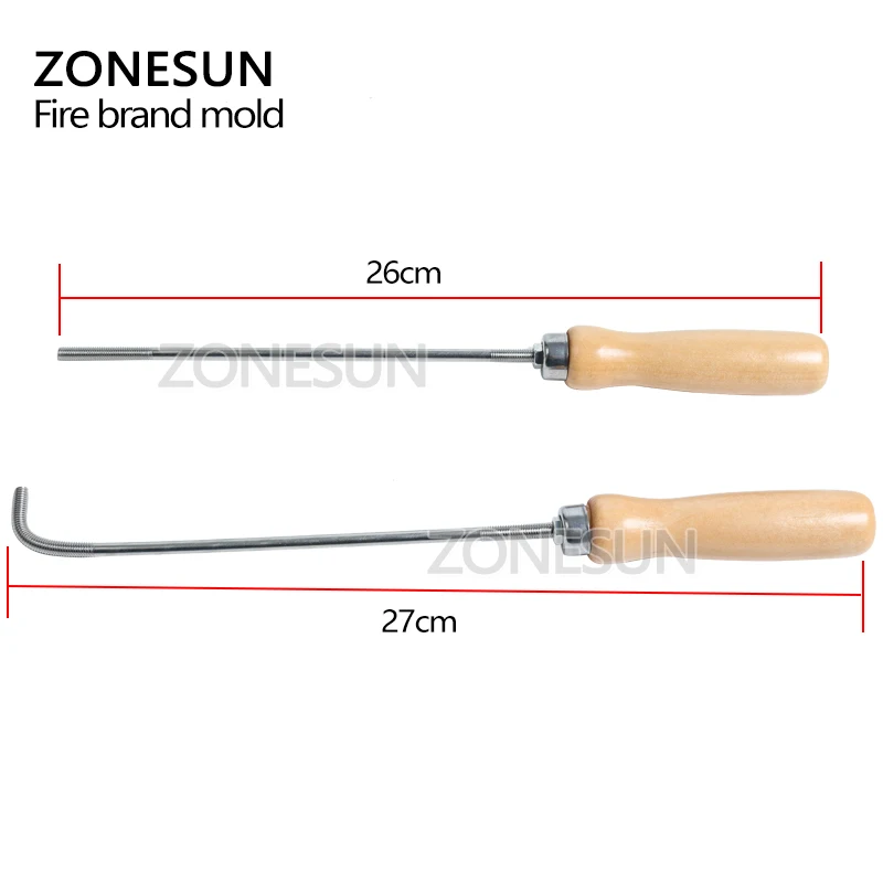 ZONESUN индивидуальный дизайн логотипа брендинг железная ручка сжигание пресс