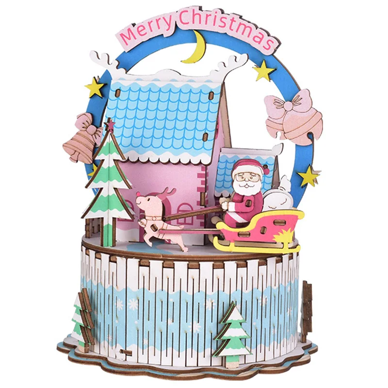 MUB05 CUTEBEE Diy музыкальная шкатулка кукольный домик Миниатюрный Кукольный домик с деревянная мебель для дома игрушки для детей Рождественский подарок MUB04 - Color: MUB05