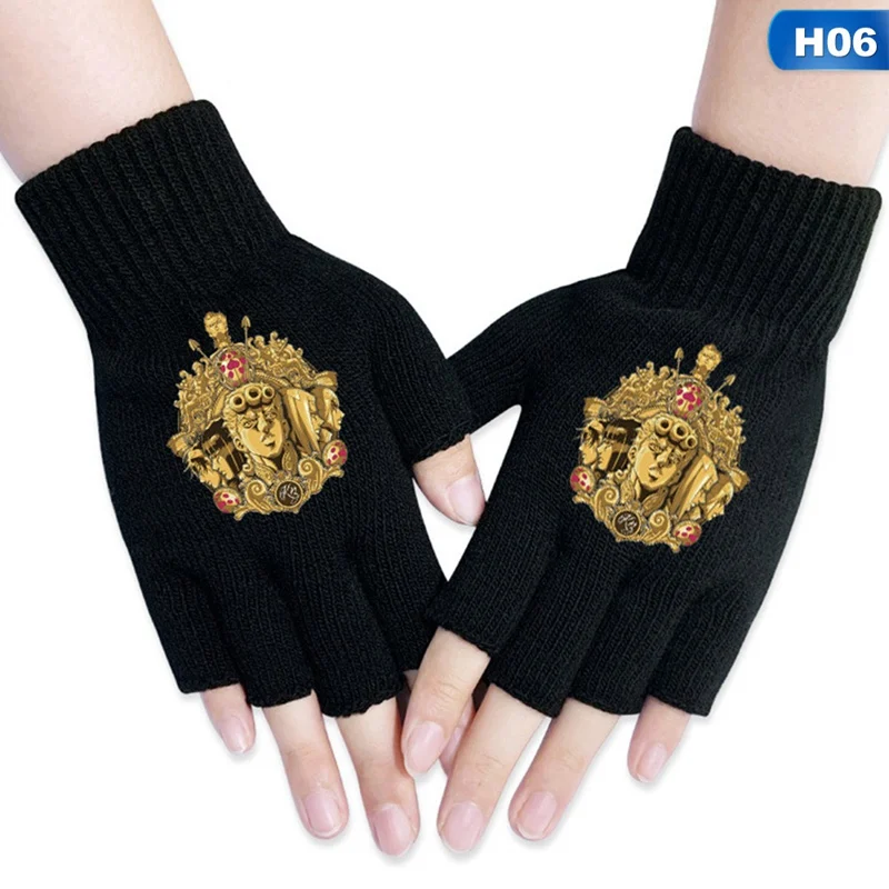 6 1 пара аниме XXXX чудесные Приключения палец Хлопок Вязание наручные перчатки варежки аниме аксессуары косплей перчатки - Цвет: 6