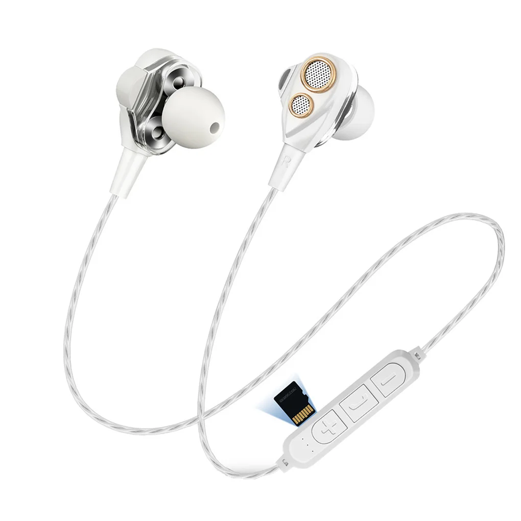 6D объемный звук Bluetooth 4,1 наушники TF карта воспроизведения стерео Спорт беспроводной телефон в ухо гарнитура - Цвет: 2