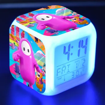 

Funny LED Alarm Clock Colorful Touch Light Desktop Fall Guys Anime Figure Toys for baby