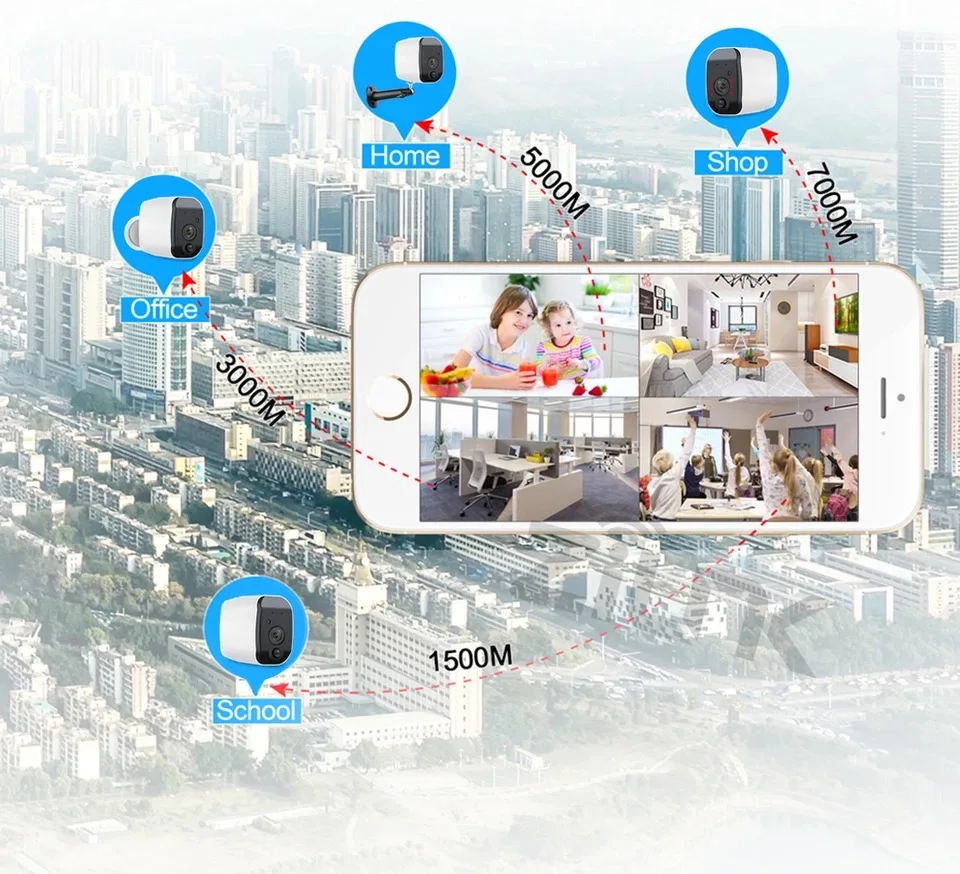 Наружная ip-камера 1080p аккумулятор HD WiFi беспроводная камера видеонаблюдения 2.0MP Домашняя безопасность водонепроницаемый PIR сигнализация аудио низкая мощность