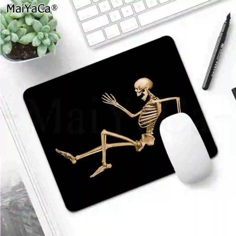 No Lock Edge18x22cm MaiYaCa Высокое качество Забавный Скелет кости ноутбук компьютер коврик для мыши Гладкий блокнот настольные компьютеры мат игровой коврик для мыши - Цвет: No Lock Edge18x22cm