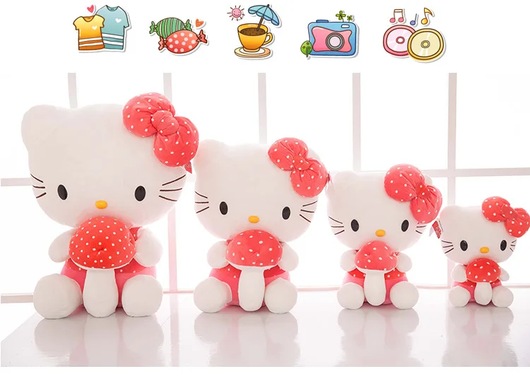 Стиль гриб-hello kitty Мягкая кукла hello kitty Кукла День рождения 7 Xi подарок на день Святого Валентина