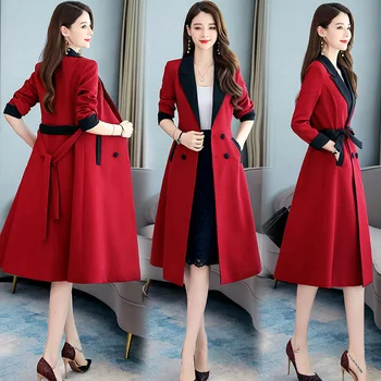 

Women's trench coat long women autumn coat 2020 early spring fashion large size trench coat new Double breasted Windbreaker