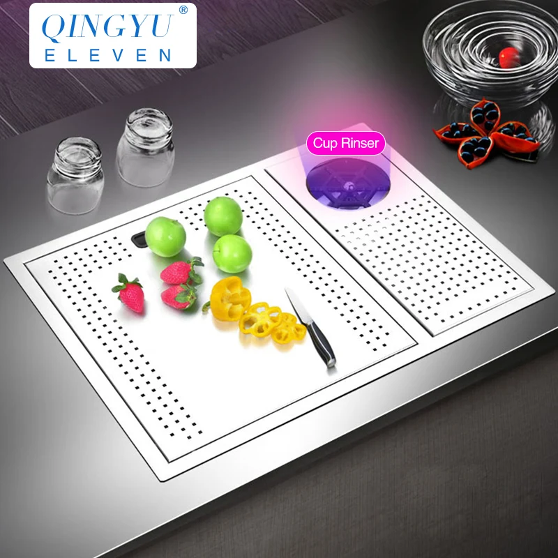 New Hidden 304 Stainless Steel Handmade Brushed Sink High Pressure Cup