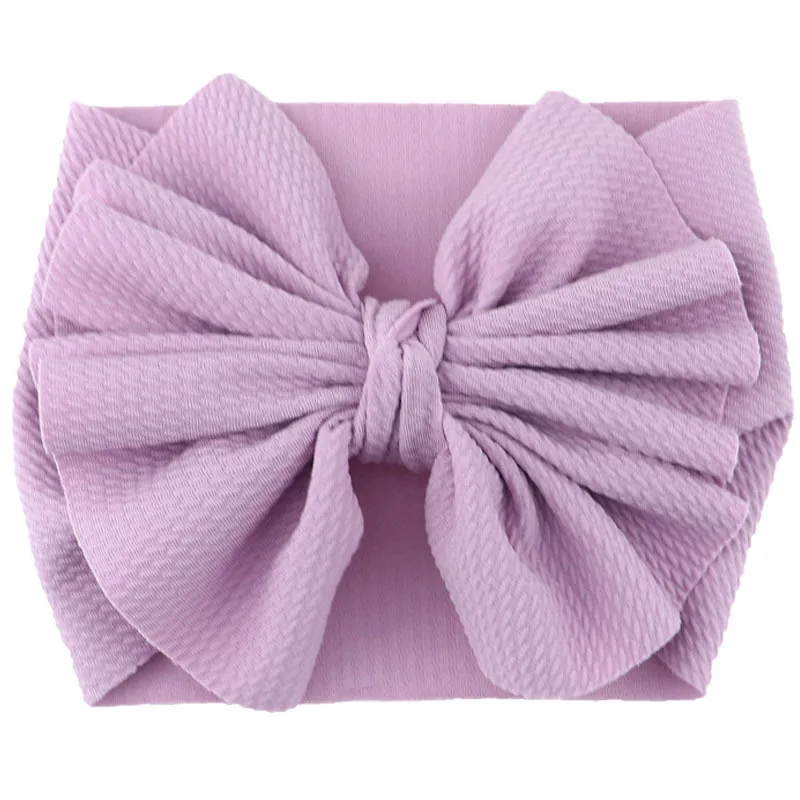 33 lt purple Baby Hairband Headwrap Large Bow Elastic Baby Headband Baby Girl Headbands Bandeau Bebe Fille Baby Turban Baby Hair Accessories - Цвет: 33 lt purple