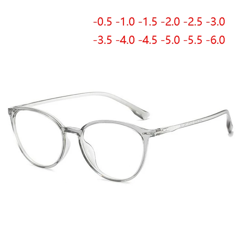 

TR90 Oval Myopia Glasses With Degree Women TR90 Student Nearsighted Glasses Female Prescription -0.5 -1.0 -1.5 To -6.0