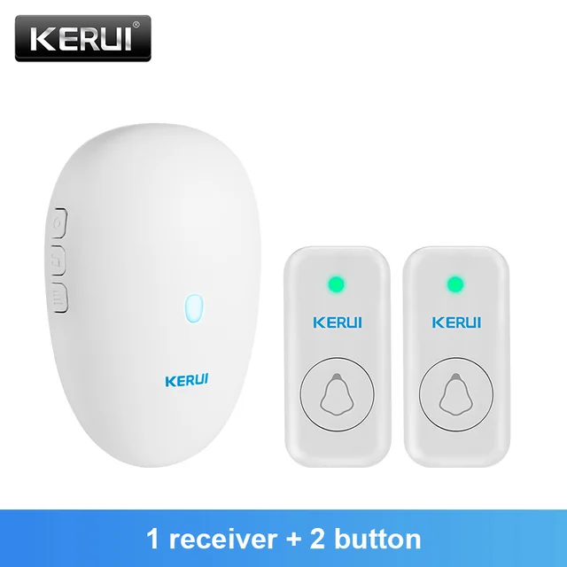 KERUI M521 Outdoor Wireless Doorbell Smart Home Security Welcome Chime Kit Door Bell Alarm LED Light Outdoor Button Battery kit 2