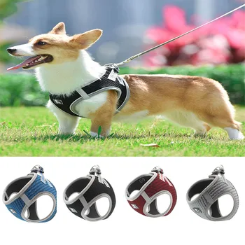 

Reflective Nylon Mesh Safety Pet Dog Harness Small Medium Dogs Cat Breatnable Harnesses Vest Puppy Chest Strap Pet accessories