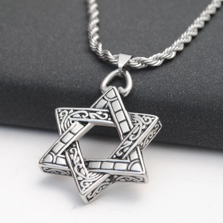 

Korean-style MEN'S Necklace Hexagram 316 Stainless Steel Titanium Steel Pendant Europe And America Small Jewelry