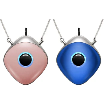 

2 Set Personal Travel Portable Air Purifier, Negative Ion Purifier, Necklace Suitable, Eliminate Smoke Odor,Blue & Pink