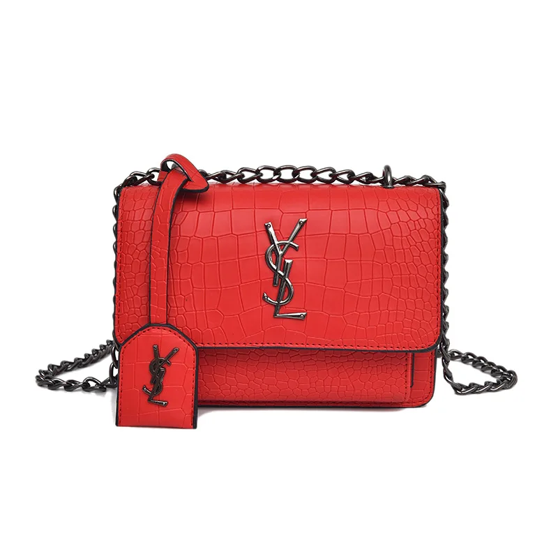 

women Messenger Bag New Fashion PU Leather Small Square Bag Women Simple One-shoulder Chain Messenger Bag