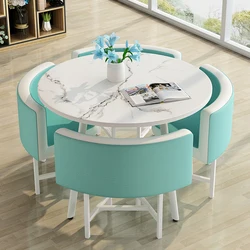Juego de mesa de comedor, asiento de recepción de oficina, se adapta a la mesa de negocios, mesa redonda de visitante informal, juego de sillas de escritorio de oficina