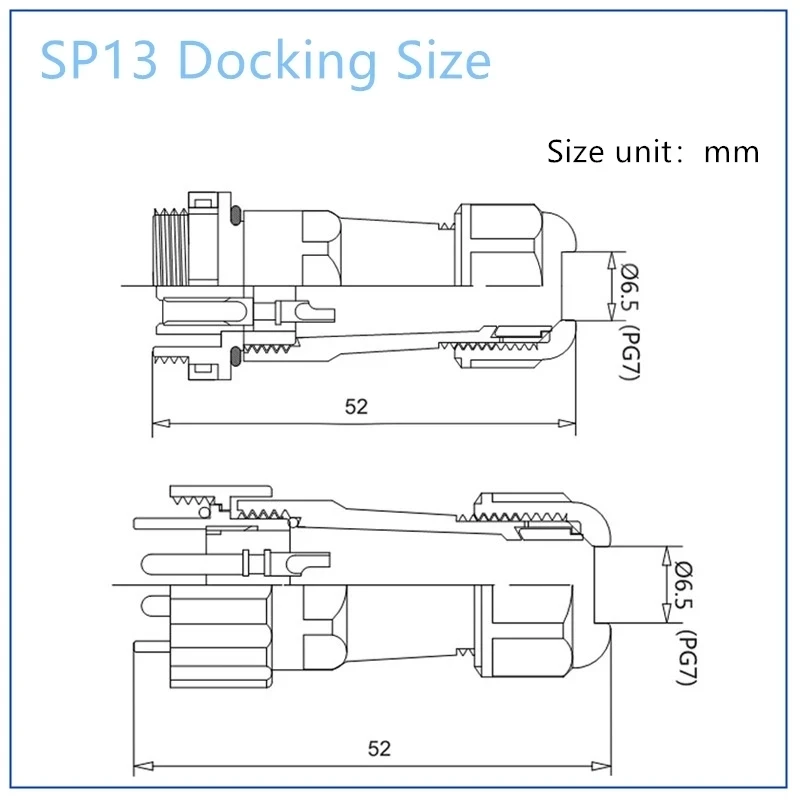 Wire Connector SP13 Waterproof IP68 1/2/3/4/5/6/7/9 Pin Cable Male/Female Plug And Socket Nut/Flange/Docking
