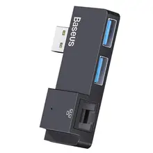 Baseus USB 3,0 мульти-функциональный хаб 3 в 1 взаимный обмен данными между компьютером и периферийными устройствами с 2 портами(стандарт 3,0+ RJ45 концентратор USB LAN переходник для Surface Pro для всей поверхности RT серии