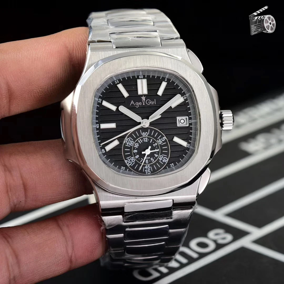

Luxury Brand New Automatic Mechanical Men Watch Sapphire Multiple Time Zone Transparent Silver Grey MoonPhase Watches Black Blue