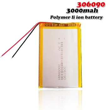 

3.7V 3000mah 306090 lithium polymer Rechargeable battery For Tablet mobile power Bluetooth Headset MP3 MP4 MP5 GPS PSP MID