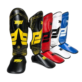 

MMA Sparring Wushu Boxing Muay Thai Shin Guards W/Insteps Kickboxing Ankle Support Equipment Sanda Leg Protectors Leggings DEO