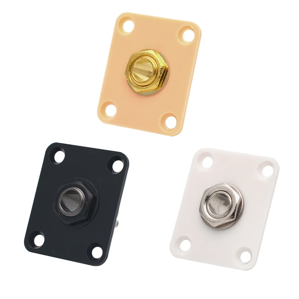 Square Electric Guitar Output Jack Socket Plate for Les Paul Replacement 3 Colors