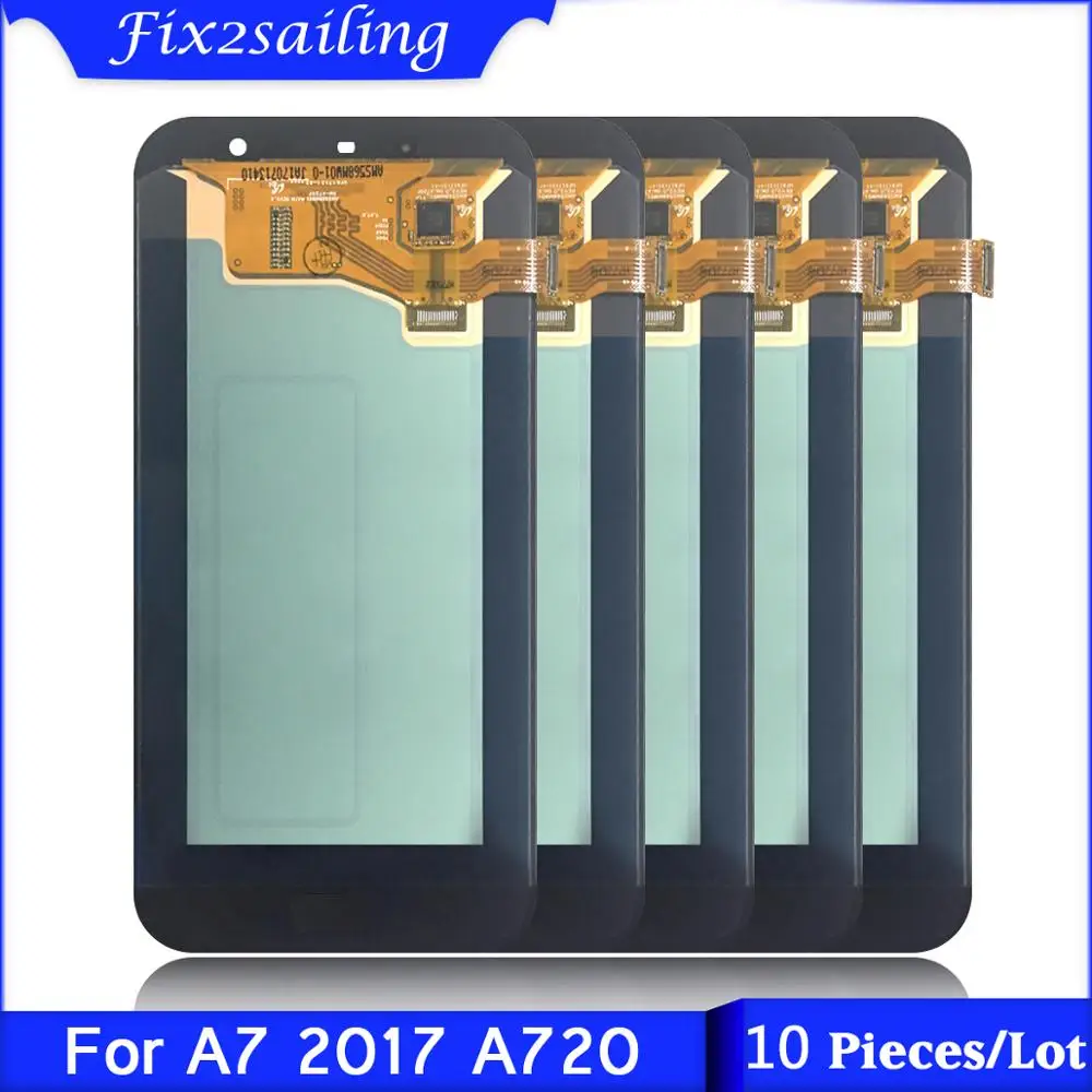 

10 Pieces/Lot LCD For Samsung Galaxy A7 2017 A720 A720F A720M LCDs Display + Touch Screen Digitizer Assembly Replacement