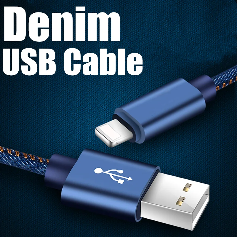 Джинсовый USB кабель для iPhone Xiaomi Mi 8, usb type-C кабель для быстрой зарядки и передачи данных для Galaxy S9, samsung Zend переключатель, USB зарядное устройство