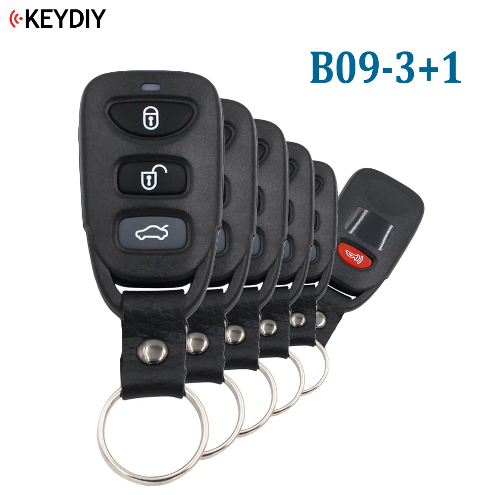 KEYDIY 5 PCS, Original 3+1 Buttons Universal B09-4 Remote Control Key B-Series for KD900 KD-MAX,URG200 KD-X2 Key Machine