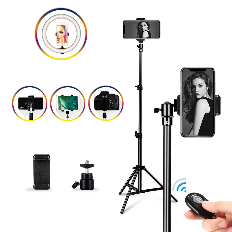 

Bluetooth Remote Control Flexible Selfie Tripod Stand With Holder For Phone Portable Tripod For Ring light Phone Camera