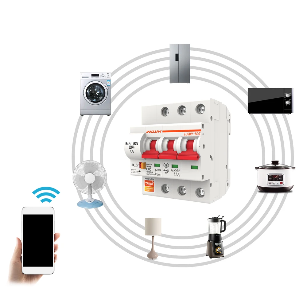 3P WiFi Интеллектуальный выключатель с функцией мониторинга энергии работает с Alexa и Google Home 220 В/380 В