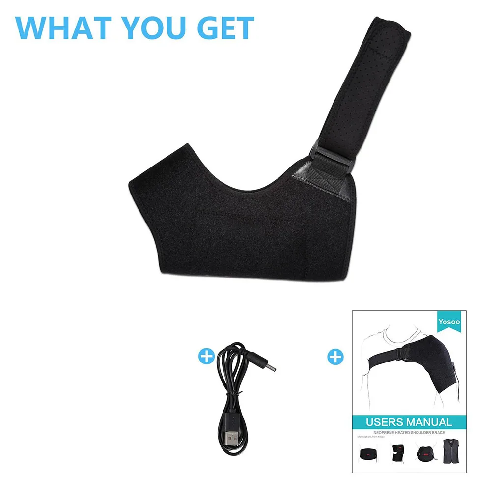 USB Powered Подогрев плеча Brace Регулируемый одно плечо поддержка зима теплый обертывание Pad Guard US/EU Plug