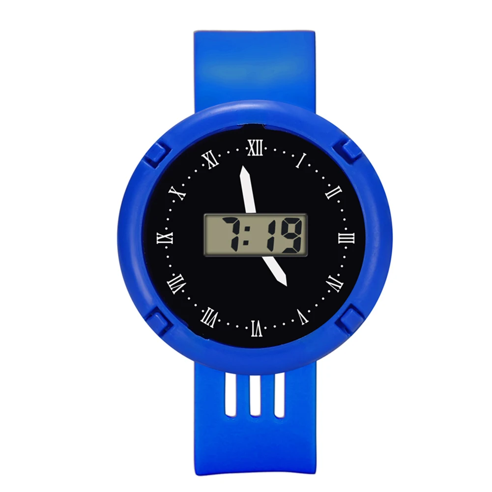 Модная детская одежда Повседневное электронные часы детские удобные силиконовые спортивные часы флуоресцентные часы KS - Цвет: Синий