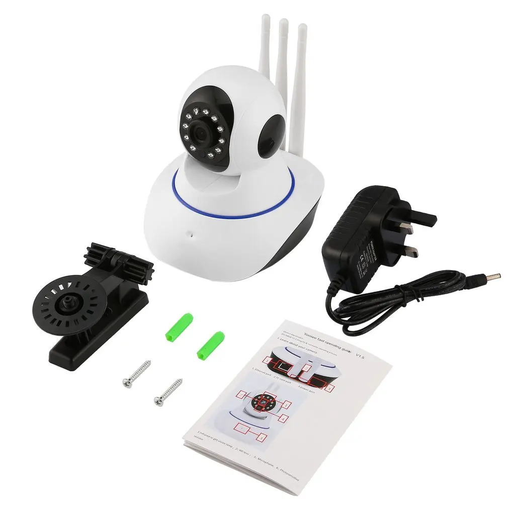 UK Беспроводная Wi-Fi камера с сигнализацией, 720 P, HD IP Сетевая камера, панорамирование/наклон, 360 градусов, ИК-камера для безопасности ребенка/питомца, монитор, камера с датчиком движения - Цвет: UK