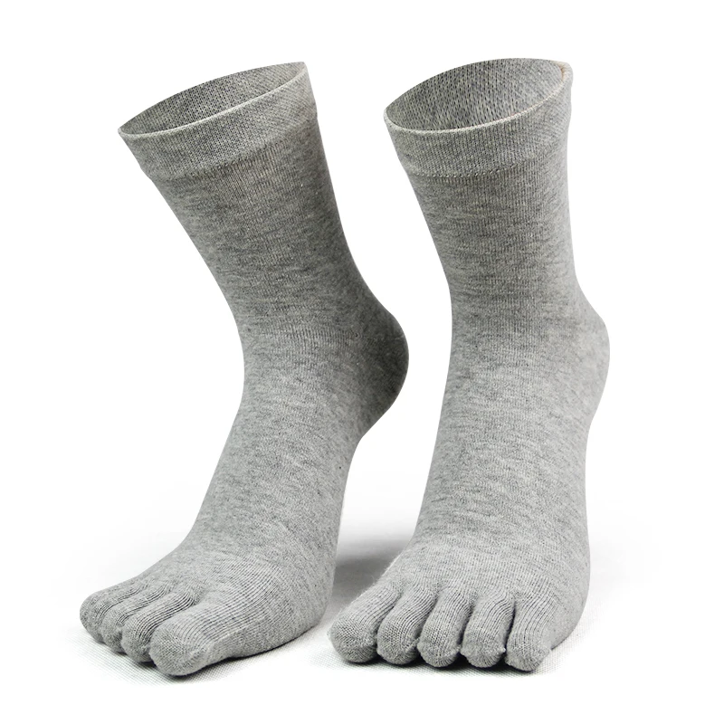 5 Pairs of Solid White Black Gray Men Toe Socks – Bamboo Fiber Male Summer Winter Cotton Socks with Five Finger Design image 6