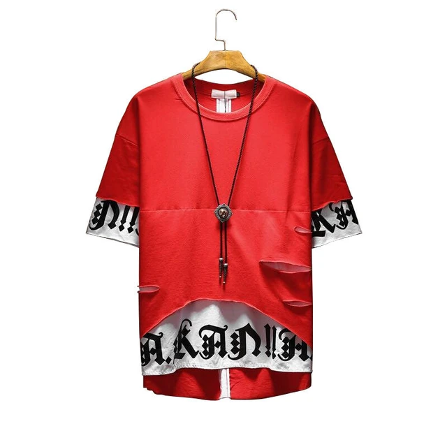 Hip Hop T Shirt Half Sleeve Mens Casual Harajuku T Shirts Fashion Patchwork T  Shirt Black Summer Cotton Tshirt Streetwear Men - T-shirts - AliExpress